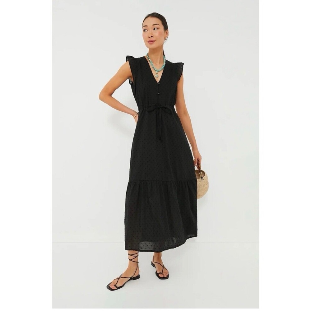 Emerson Fry India Collection India Collection Black Swiss Dot Surya Dress XS NWT